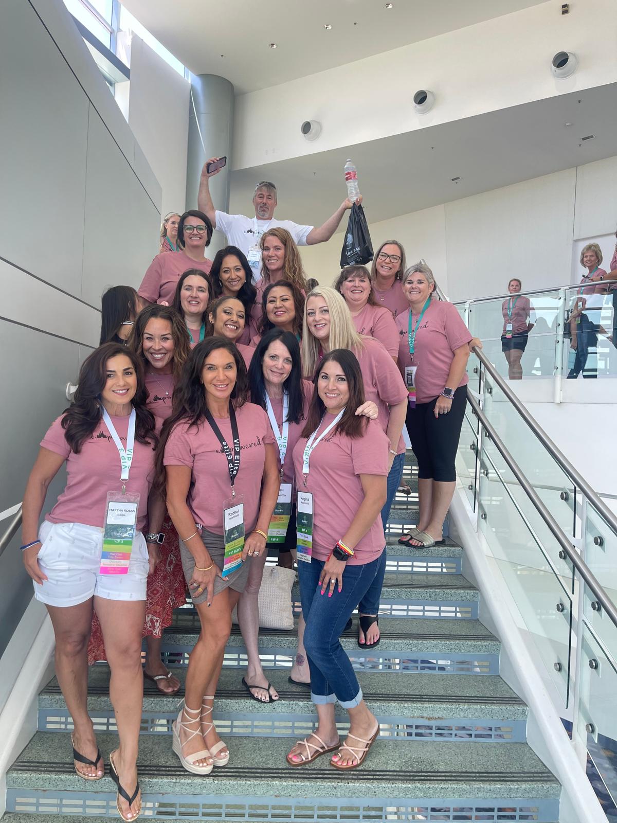 Group photo on stairs